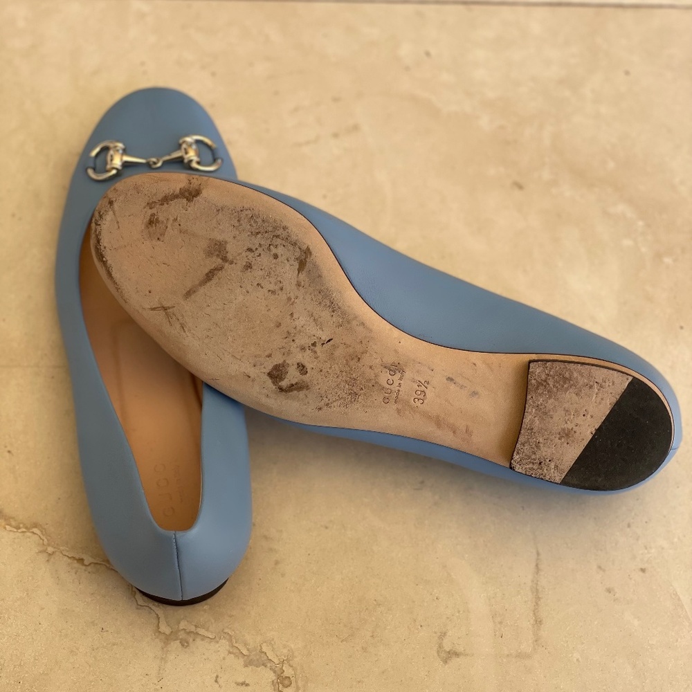 Blue Gucci Flats